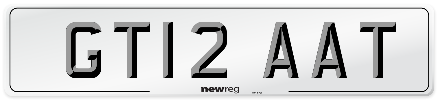 GT12 AAT Number Plate from New Reg